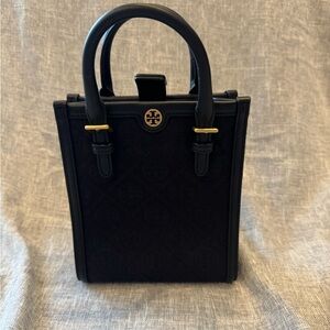 Tory Burch Black Mini Bag with Gold Accents